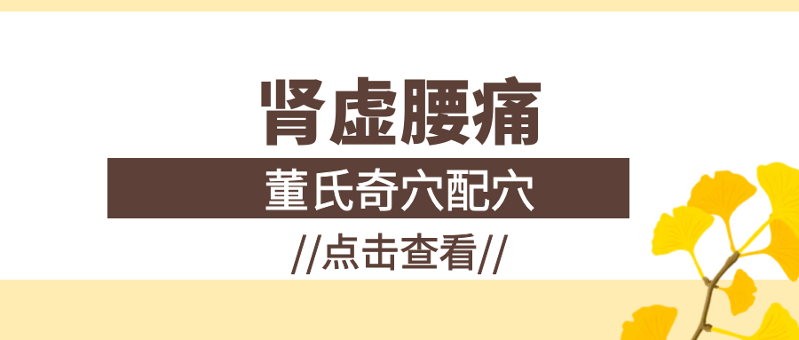 董氏奇穴对“肾虚腰痛”给出配穴